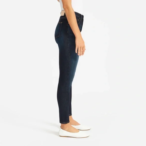 Everlane The High Rise Skinny Jean Ankle Dark Blue Wash - Picture 3 of 12